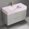 Pink Sink Bathroom Vanity, 40